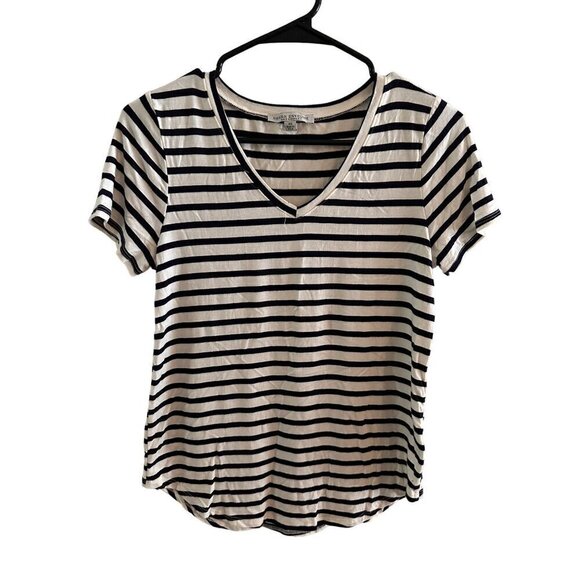 green envelope black and white striped v-neck top size xs - Picture 1 of 3